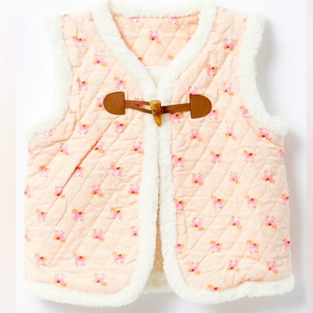 Matilda Jane Peach & White Quilted Sherpa Vest
